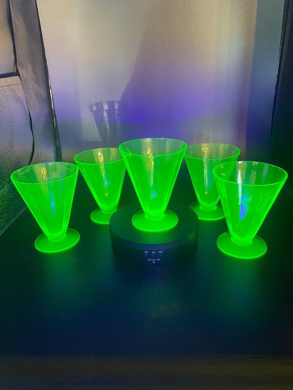 Uranium Footed Tumblers Set of 5